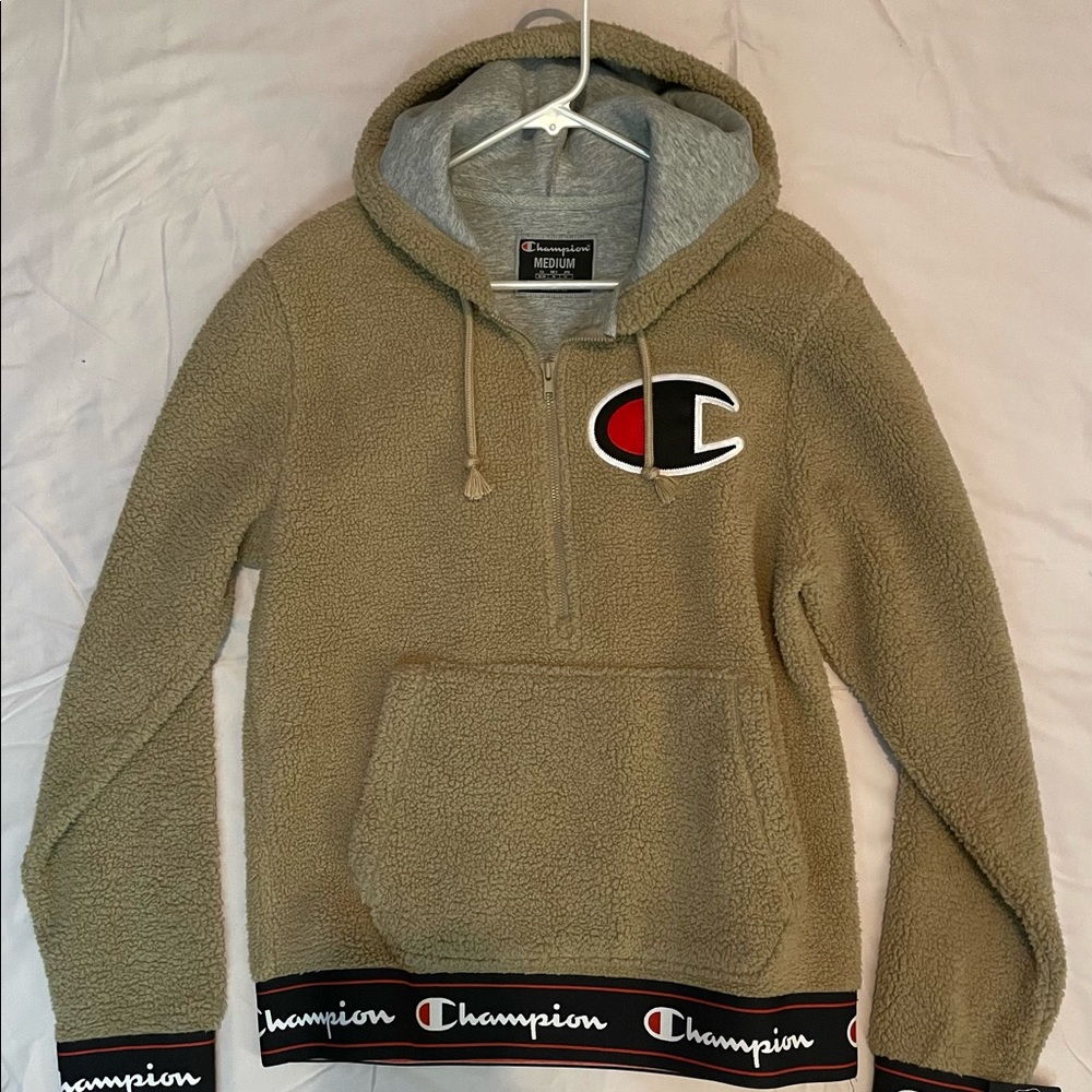 Champion Tan Fleece Hoodie Jacket for Men